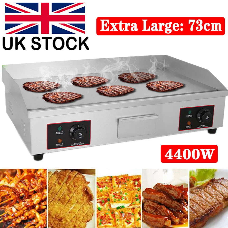 73cm Large Electric Griddle Countertop Hot Plate Bacon Grill Kitchen Commercial