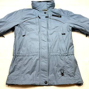 Cappotto Spyder 3 in 1 foderato cappuccio isolato donna taglia 6 blu sci snowboard outdoor - Foto 1 di 24