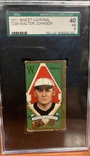 1911 T205 Sweet Caporal Gold Border Walter Johnson Card SGC VG3