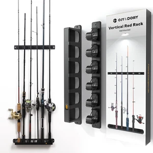Wall Mount Fishing Rod Holders,Vertical Fishing Storage Rack for Garage - Picture 1 of 7