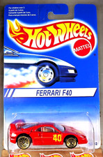 1994 Hot Wheels International Card FERRARI F40 Red w/Gold Lace Spokes #69