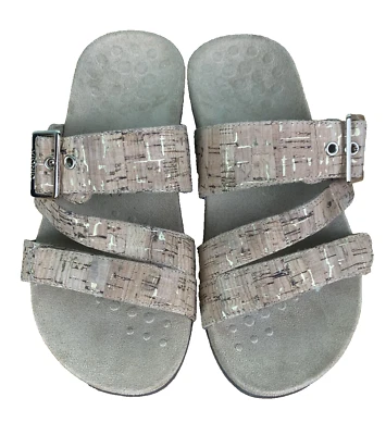 Sandalias Vionic Skylar para mujer talla 6W ancho ortoheel dorado corcho zapatos sin cordones Foto 1 de 4
