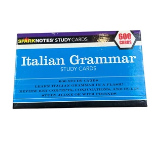 SPARKNOTES Italian Grammar Study Cards 600 Flash Cards Conjugations EUC - Picture 1 of 10