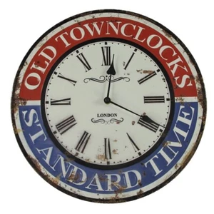 Wanduhr OLD TOWN LONDON Standart Time Uhr Metall Vintage Style 40 cm - Bild 1 von 3