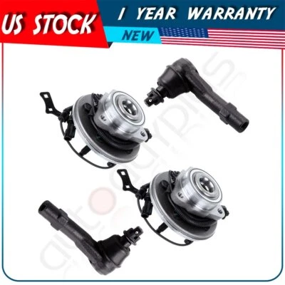 2 rodamientos de cubo de rueda delantera + 2 extremos de varilla de amarre para 06-10 Mercury Mountaineer Foto 1 de 4