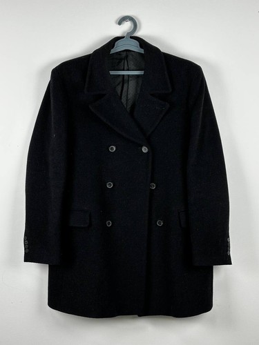 GIVENCHY Cappotto nero doppiopetto LANA LUNGO in mohair taglia L