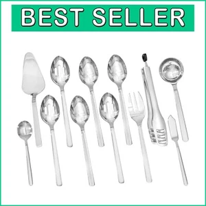 Versatile Serving Utensils Set - 12 Essential Tools in Durable Stainless Steel - Picture 1 of 8