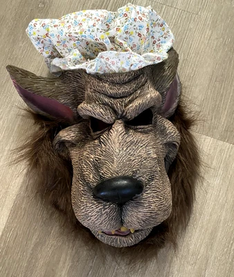 Big Bad Wolf Halloween Costume Granny Mask Vinyl Grandma Cosplay Dress Up - Image 1 of 4