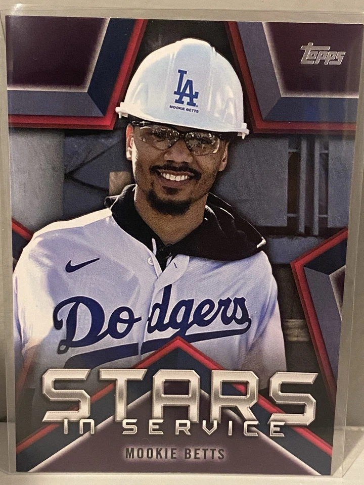 2021 Topps Series 1 Mookie Betts LA Dodgers Stars In Service Insert Card #SIS-7 - Image 1 of 4