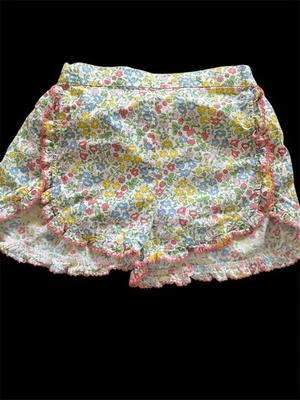 Pantalones Cortos Sin Marca Usados en Excelente Condición Multicolor Floral 100% Algodón Tejido Borde Crochet-6 Años Foto 1 de 4