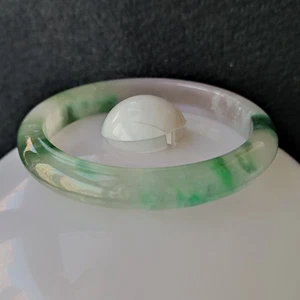 Zertifiziert Grade A Grün 55mm Natürliche Burma Jade Jadeit Armreif Armband 4691 - Bild 1 von 10