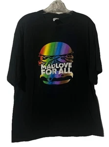 T-Shirt Red Robin Tg XL "Mad Love For All" Inclusione Pride Nero Arcobaleno 838 - Foto 1 di 5