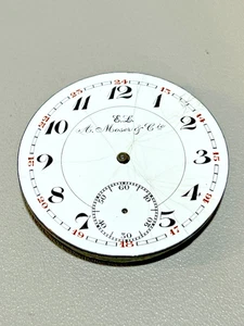 Antique E.L. A. Moser & Cie Pocket Watch Movement & Dial Parts Only - Picture 1 of 12