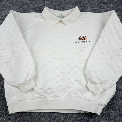 Moletom polo textura california vintage Crazy Shirts M EUA boxy - Imagem 1 de 4