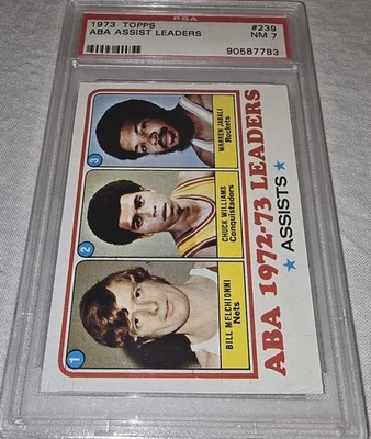 1973 TOPPS #239 ABA ASSIST LEADERS PSA 7 - Image 1 of 4