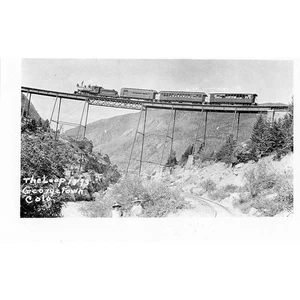 Postcard RPPC View of Train on High Bridge, Georgetown Loop, Denver, CO. S6 - Picture 1 of 2