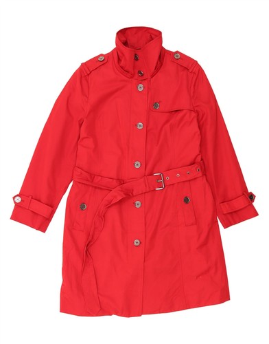 MICHAEL KORS trench donna UK 16 grande rosso cotone BG15