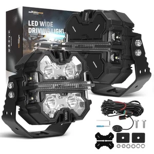 Square LED Light Pods 5" 178W Spot Beam Driving Lights White+Amber DRL 21360LM - Bild 1 von 12