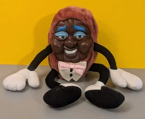 Peluche vintage de pasas de California - corbata rosa de los años 80 - muñeca de peluche hecha en Corea - Imagen 1 de 14
