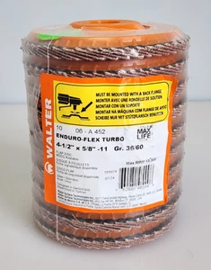 Walter 06A452 Enduro-Flex Turbo 36/60 Grit 4-1/2 in. Abrasive Flap Disc 10 pk - Picture 1 of 4