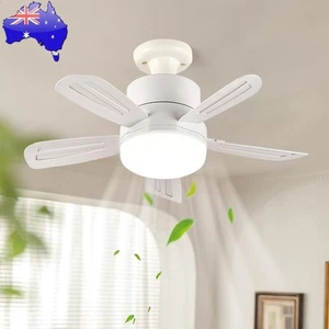 2 In 1 Hanging Fan with LED Light E27 Socket for Dining Room Bedroom Living Room - Picture 1 of 21
