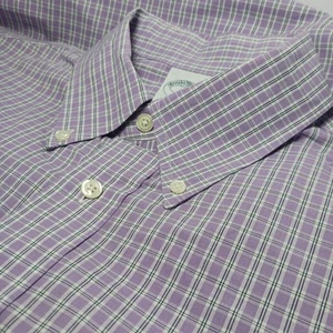 Brooks Brothers 1818 Regent Fit Purple Plaid Casual Button Down Shirt Mens Sz M - Picture 1 of 7