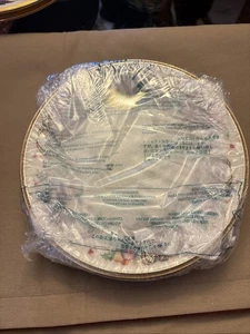 4 Brand New Lenox Holiday Tartan Salad Plates Collection Gold Rim Christmas Lot - Picture 1 of 9