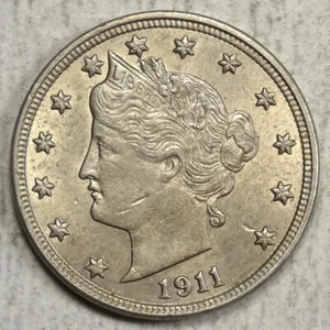 1911 Liberty Nickel, Choice Almost Uncirculated 0311-14 - Picture 1 of 2