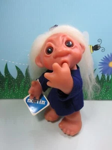 HEATHER THUMB SUCKER 1977 con etiqueta colgante - Muñeca Troll Norfin de 8" Dam - Rara - Dinamarca - Imagen 1 de 12