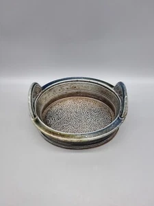 A Jane Hamlyn Twin Handle Studio Pottery Salt Glazed Oval Bowl. - Picture 1 of 10