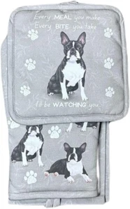 Boston Terrier 3-Piece Kitchen Set - Oven Mitt, Pot Holder & Kitchen Towel Set - Picture 1 of 1