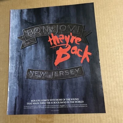 Original 13 By 11” Bon Jovi New Jersey They're Back 1988 Album Ad FLYER - Image 1 of 2