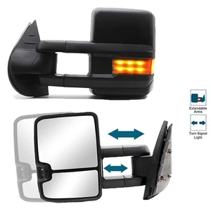 Manual Towing Mirrors Fit 2007-2013 Chevy Silverado Sierra 1500 2500 3500 Black - Bild 1 von 7