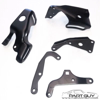 80-87 Chevy SB R4 A/C COMPRESSOR MOUNT BRACKETS 5-Pce Type-2 AC Air Conditioning - Image 1 of 4