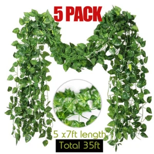 5x Artificial Hanging Plant Fake Vine Ivy Leaf Greenery Garland Home Party Decor - Picture 1 of 23