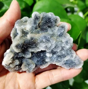Vintage Natural Black Druzy Sphalerite Rough Mineral Crystal Cluster Stone Gift - Picture 1 of 12