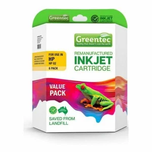 New Greentec HP 02 Remanufactured Six Ink Cartridge Value pack HP Photosmart - Picture 1 of 1