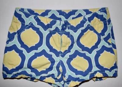 GUC CRAZY 8 NIÑAS GEO NÁUTICO AZUL AMARILLO ESTAMPADO GEOMÉTRICO PANTALONES CORTOS TALLA 6 Foto 1 de 2