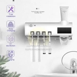 Toothbrush Holder UV Light Sterilizer Cleaner and Automatic Toothpaste Dispenser - Picture 1 of 10