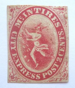 1859 New York US Local 99L1 Genuine McIntires City Express Post MH OG filler - Picture 1 of 2