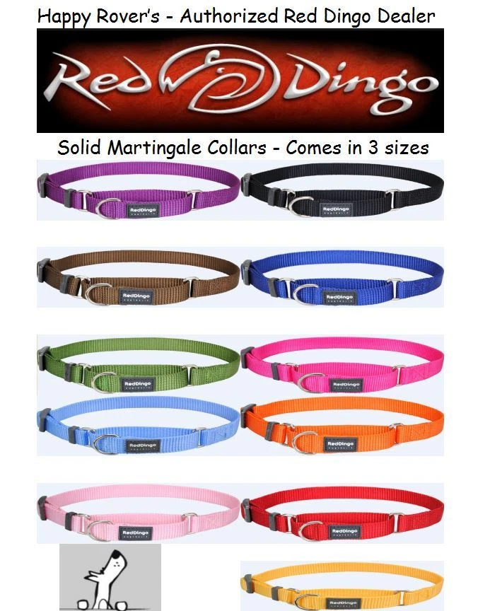 Premium Red Dingo Training Semi-Choke Dog Collar-Martingale-Pick Size/SolidColor - Изображение 1 из 1