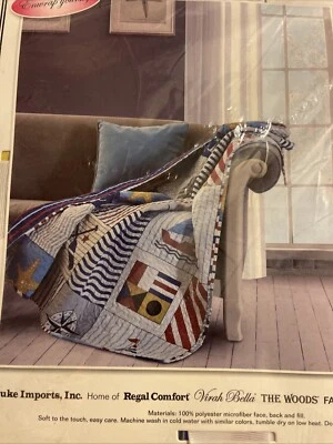 Virah Bella- Country Lodge Patchwork- Lightweight Quilted Throw Blanket 50"x60" - Image 1 of 4