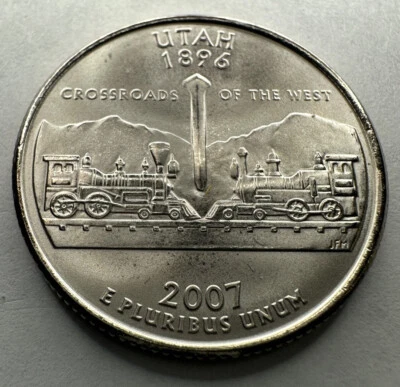 2007-D Utah State Quarter 25cent Coin from US Mint Set. Uncirculated - Image 1 of 4