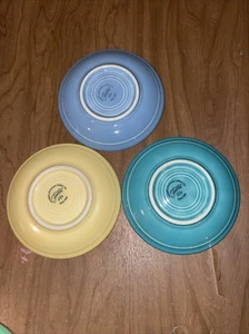 3 - Piattini vintage Fiesta Ware - giallo blu turchese - Homer Laughlin - Foto 1 di 6
