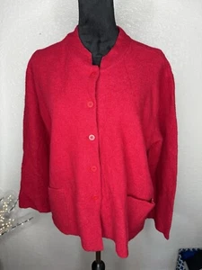 Chaqueta Suéter Deane & White 100% Lana Rojo Botón Talla XL - Imagen 1 de 8
