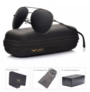 Gafas de sol polarizadas 100 % UV400 para aviador protección ocular lente de alta definición de 60 mm - Imagen 1 de 6