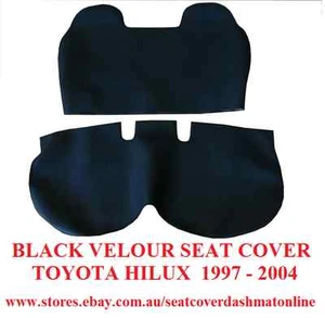 SEAT COVER FIT TOYOTA HILUX SINGLE CAB BENCH, 1997 - 2004, PLAIN BLACK VELOUR - Picture 1 of 2