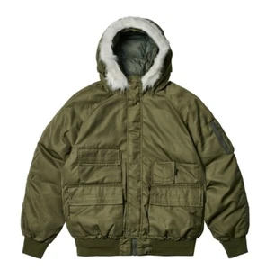 Palace P-2B Cargo Parka in Olive Men’s Size Large Detachable Faux Fur Hood - Picture 1 of 12