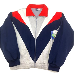 Vintage 80’s Men’s Full Zip Tracksuit Sweat Jacket Color Block Large New #7644 - Picture 1 of 7