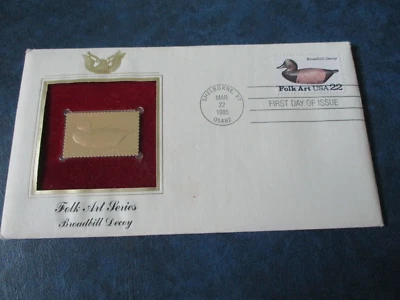 Broadbill Decoy FDC  &  24k gold replica - Image 1 of 3
